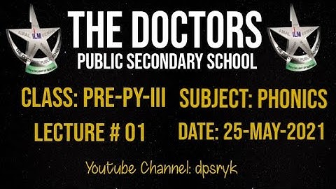 Class Pre-Py3 Phonics Lecture # 1 25-May-2021 dpsryk