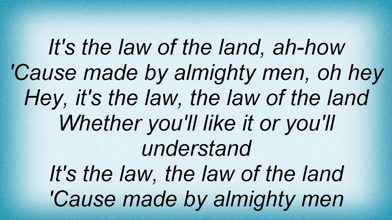 Temptations Law Of The Land Lyrics YouTube