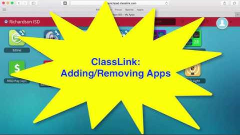 ClassLink Adding and Removing Apps (RISD)
