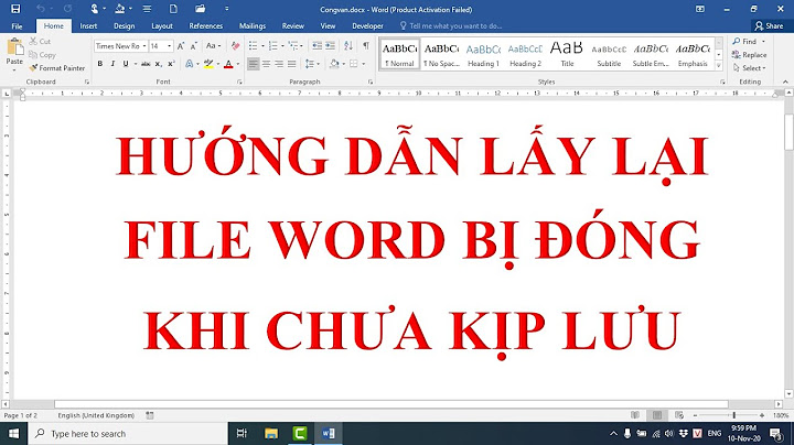 Hướng dẫn lấy lại file word chưa lưu