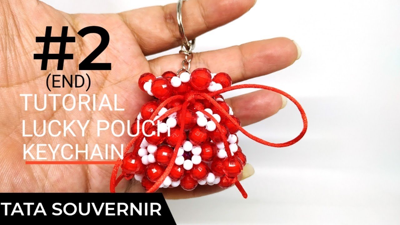 How to Bead Lucky Pouch Keychain Part 2 DIY Kerajinan  