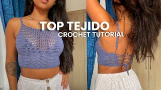 Crop Top de Crochet tejido fácil | Tutorial detallado paso a paso