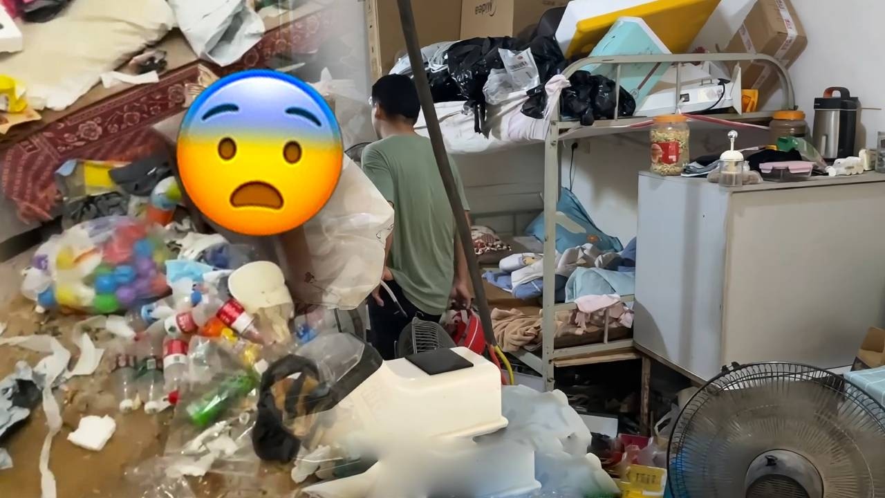 😥Can you believe this factory dormitory is piled high with garbage?