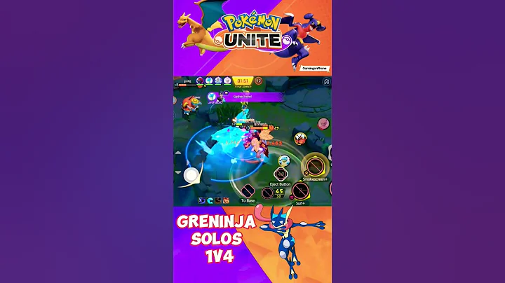 Greninja solos 1v4 I Pokemon Unite #pokemon #greninja #shortsfeed #youtubeshorts #shorts