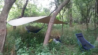 Hammock Camping Late Night Thunderstorm and Heavy Rain