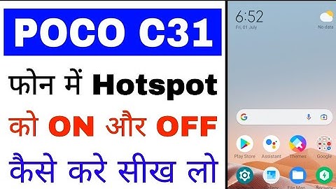 poco C31 me hotspot on off kaise kare ।। how to enable/disable hotspot in poco C31 mobile