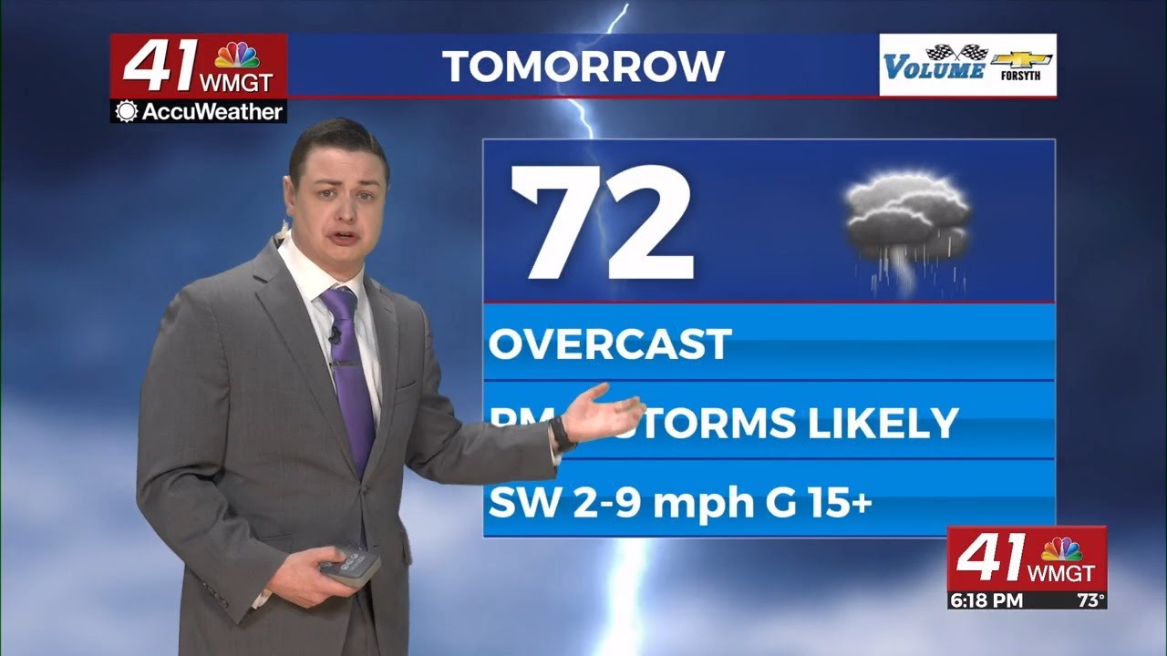 Rain and thunderstorm odds begin to increase tonight and tomorrow - YouTube