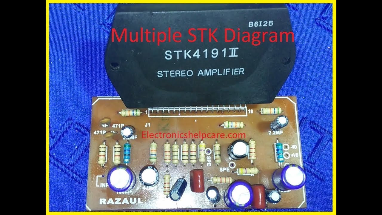 how to make stk4191 stereo amplifier? Multiple STK circuit diagram? stk4141  to stk4191, electronics - YouTube