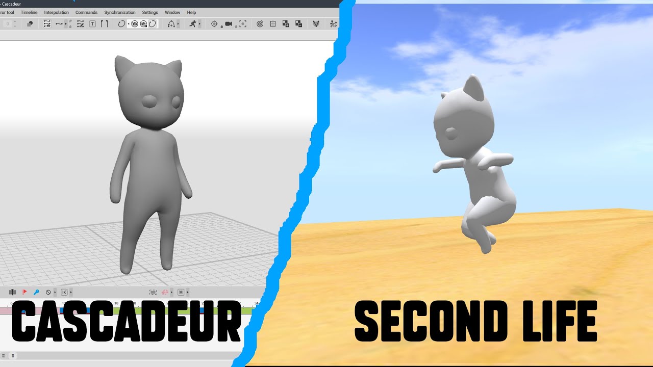Cascadeur To Second Life - Have you got 6 minutes - YouTube