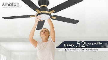 How to install Essex 52" Low Profile Smart Ceiling Fan Setup Tutorial |  Smafan(Carro)
