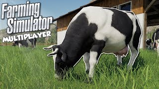 BAD FARMERS START DAIRY COW FARM! - Farming Simulator 19 Multiplayer Gameplay screenshot 3