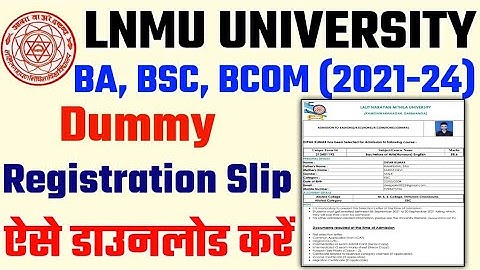 lnmu part 1 dummy registration card 2022 | lnmu part 1 dummy registration download | lnmu ug 2021-24