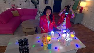 Improvements 4-pack 4-in-1 Lanterns with Flame \& Party Lighting