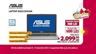 Reclamă Altex Laptop Asus Voucher - Decembrie 2017