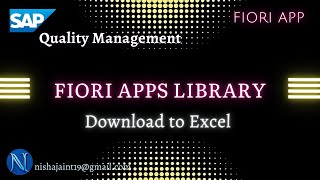 Find New & Enhanced Apps in Fiori Apps Library, Download to Excel in SAP S/4HANA Quality Management