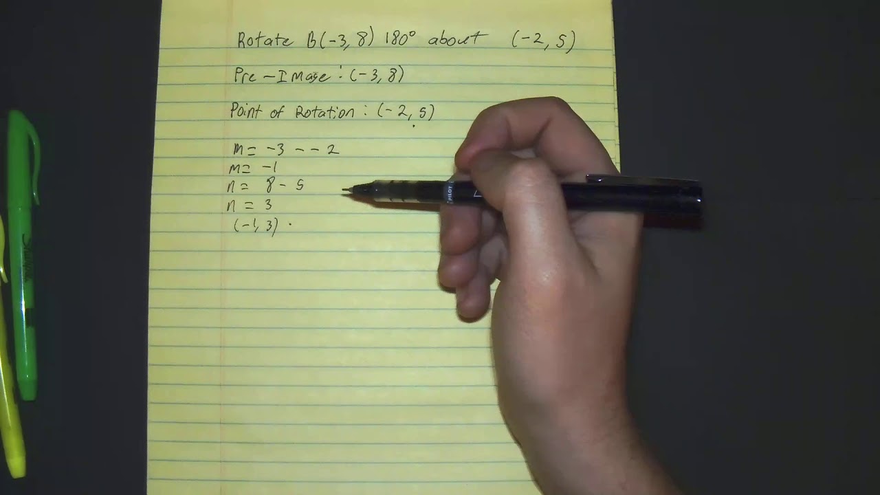Rotate About a Point Not the Origin 180 Degrees 2 Coordinte Notationl ...