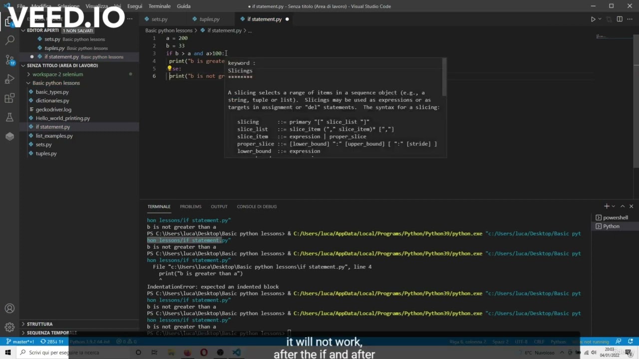 006 Python if else condition code indentation - YouTube