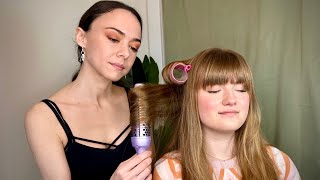 ASMR Perfectionist Hair Styling Role Play - Curls, Hair Brushing, Touch ups | @CaitC-ASMRSoft Spoken