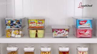 8-Pack Clear Storage Bins | Fridge & Pantry Organizer