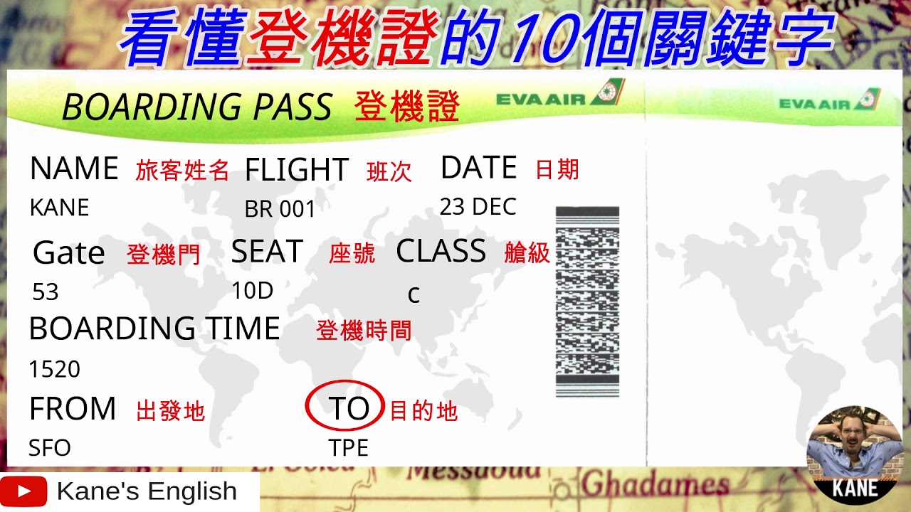 機場英文#4: Boarding pass登機證