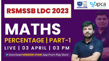 RSMSSB LDC Vacancy 2023 | Maths | Percentage | RSMSSB LDC Maths Classes 2023 | LDC Latest News Today