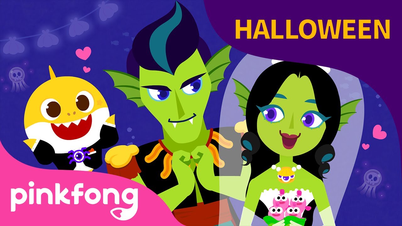 Read more about the article Boda de la sirena en Halloween |  Canciones infantiles de Halloween |  Pinkfong @ Baby Shark en español