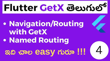 Flutter Getx Navigation / Routing Tutorials for beginners In Telugu | #4