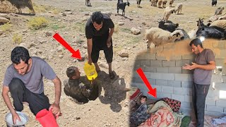 Watering the sheep, hauling drinking water, and doing household chores—despite Khadijeh's illness. Watering the sheep, hauling drinking water, and doing household chores—despite Khadijeh's illness.