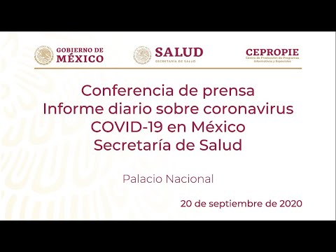 Informe diario sobre coronavirus COVID-19 en México. Secretaría de Salud. Domingo 20 de septiembre,