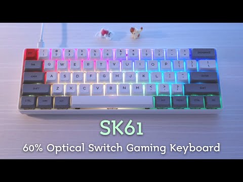 SK61 60% Optical Switch Gaming Keyboard Unboxing & Typing Sounds | Foci