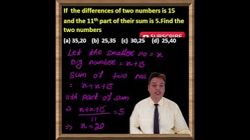 how to find the sum and difference of two numbers based question | #shorts  | #spotlessmaths