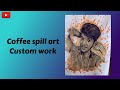 Coffee spill art custom work drawing shorts