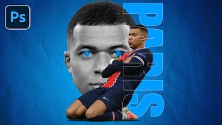 Creative Sports Poster Design Kylian Mbappé In Photoshop | Adobe Photoshop Tutorial screenshot 5