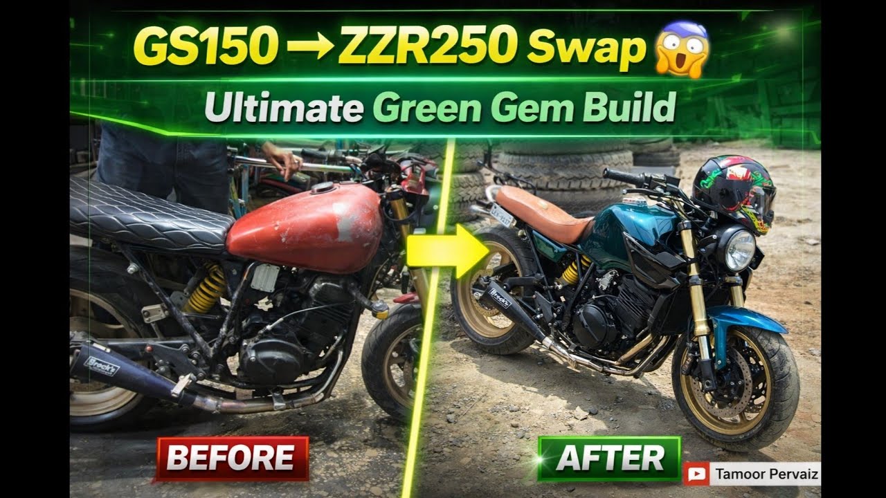 Project Gs 150 into Green Gem ZZR 250 and Grey machine by Tamoor Pervaiz