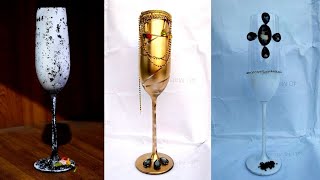 Wine Glass Art Painting /Wine Glass Craft Ideas / Easy Wine Glass Painting