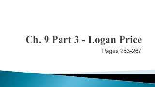 BMGT-1305. Presentation: Chapter 9, Part 3.