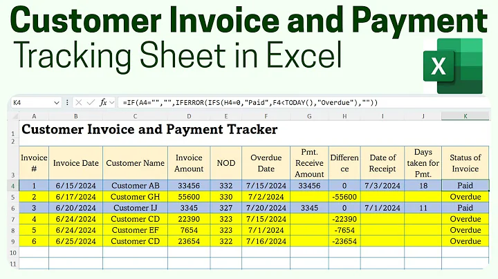 Invoice and Payment Tracking System in Excel