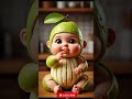 Tiny Tasty Faces: Adorable Baby Face Nibbling Guava &amp; Lychee 🍐🍒#shorts   #cuteanimation