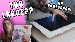 How to Scan Art that is TOO BIG!! 🎨 100% Free No Photoshop - Scan Large Art with Small Scanner