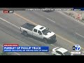FULL CHASE Police Chasing Suspect In Pickup Truck On 10 Freeway Through Los Angeles 