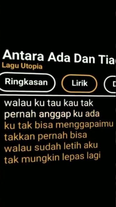 ANTARA ADA DAN TIADA || LIRIK LAGU