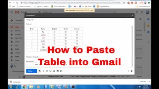 How to Paste Table into Gmail | Tables in excel in Tamil