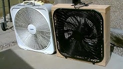 Homemade 12V DC Box Fan! - Full Size! - 100% solar! (or battery pwrd) - 100w panel/motor - Awesome!