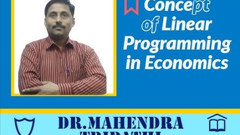 रेखीय प्रोग्रामिंग(LPP) Video lecture of Dr.Mahendra Tripathi