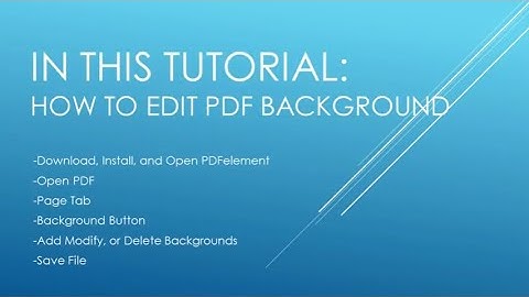 How to Edit PDF Background