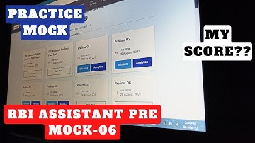 RBI Assistant 2022 Prelims Mock 06 | PRACTICE MOCK | My Score?