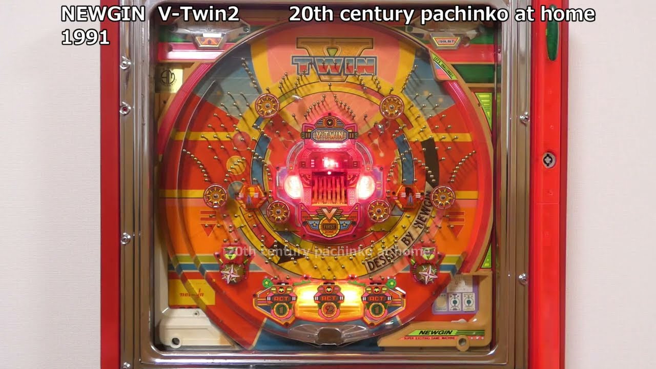 20th century pachinko at home  NEWGIN  V-Twin2  pachinko machine  1991