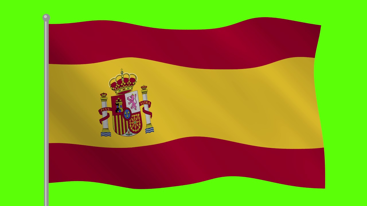Spain Cartoon Flag Wave Animation 5 Minutes Loop - FREE 4k Stock Footage