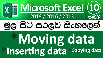 Microsoft Excel for Beginners in Sinhala - Part 10 - Move-Copy-Insert - v2019 / v2016 / v2013