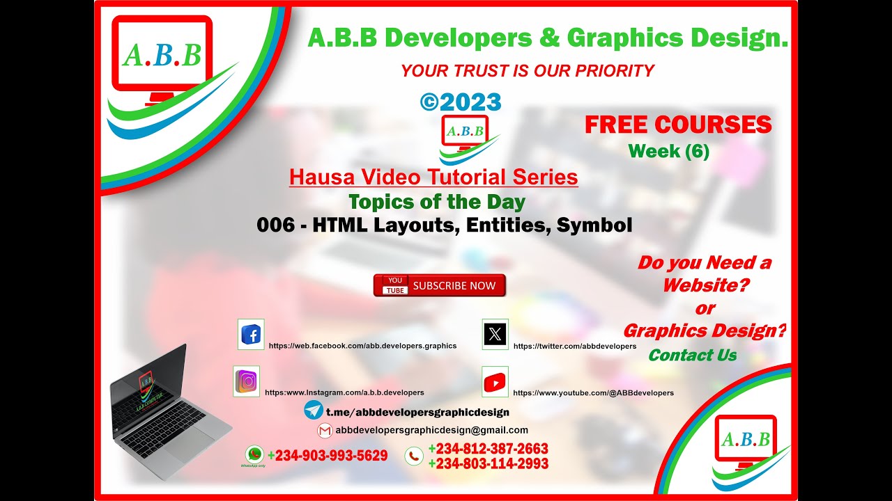 006 HTML Layouts, Entities, Symbols in Hausa - YouTube